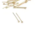 Spilli con occhiello dorati per creazione di gioielli, connettori per bracciali fai da te. - Chiodino a Occhiello (92#) / 0.7x25mm (50 Pezzi/Confezione) / rivestimento in oro 14k