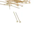 Spilli con occhiello dorati componenti per gioielli fai da te bracciale collana perle - Chiodino a Occhiello (96#) / 0.7x30mm (50 Pezzi/Confezione) / rivestimento in oro 14k