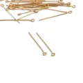 Spillini con occhiello in metallo dorato per bigiotteria fai da te e connettori per bracciali. - Chiodino a Occhiello (97#) / 0.7x30mm (50 Pezzi/Confezione) / Placcatura in oro 18K
