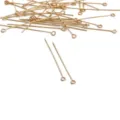 Spilli con occhiello e testa dorati per creazione di gioielli fai da te e bracciali. - Chiodino ad Occhiello (104#) / 0.7x40mm (50 pezzi/confezione) / rivestimento in oro 14k
