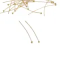 Spilli con testa a sfera dorati per creazione di gioielli artigianali accessori DIY. - Chiodino a testa sferica (114#) / 0.5x40mm (50 Pezzi/Confezione) / rivestimento in oro 14k