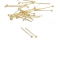 Spilli con testa a sfera dorati per creazione di gioielli, accessori per bracciali DIY. - Chiodino a testa sferica (116#) / 0.6x20mm (50 Pezzi/Confezione) / rivestimento in oro 14k