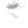 Spilli a testa piatta argentati per creazione di gioielli fai da te e accessori. - Chiodino a T (123#) / 0.7x20mm (50 Pezzi/Confezione) / Placcatura elettrolitica in platino
