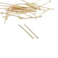 Spilli a testa piatta dorati per creazione di gioielli fai da te, spille metalliche per bracciali. - Chiodino a T (124#) / 0.7x25mm (50 Pezzi/Confezione) / rivestimento in oro 14k