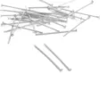 Spilli con testa piatta argentati per la creazione di gioielli DIY e bracciali. - Chiodino a T (127#) / 0.7x25mm (50 Pezzi/Confezione) / Placcatura elettrolitica in platino