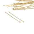 Spilli a testa piatta dorati per la creazione di gioielli fai-da-te, accessori per perline in metallo. - Chiodo a T (136#) / 50 Pezzi/Confezione (0.7x40mm) / Oro 14K