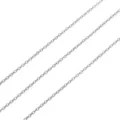 Catena in metallo argentato componente di maglia per creazione di gioielli fai da te bracciali - Catena a O piatta / 1,6 mm (1 m/Confezione) / Placcatura elettrolitica in platino