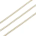 Catena in metallo dorato accessori per la creazione di bracciali collane gioielli fai da te - Catena di estensione / 3 mm (1 m/Confezione) / rivestimento in oro 14k