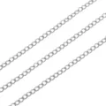 Catena in metallo argentato per la creazione di gioielli fai da te e accessori di estensione. - Catena di estensione / 3 mm (1 m/Confezione) / Placcatura elettrolitica in platino