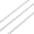 Catene in metallo argentato per creazione di gioielli fai da te, perfette per bracciali e collane. - Catena di estensione / 4mm (1m/Confezione) / Placcatura elettrolitica in platino