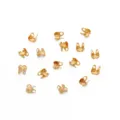 Terminali per gioielli placcati in oro perline fermagli fai da te braccialetto accessori - Coprinodo laterale (177#) / 2.4x2.3x4mm (50 Pezzi/Confezione) / Placcatura in oro vero 18K