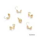 Copri nodi perline dorati chiusure componenti per creazione gioielli fai da te 5x10mm - Coprinodo Tondo da 5mm (181) / 5x10mm (20 Pezzi/Confezione) / rivestimento in oro 14k