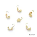 Terminali per perline dorati componenti per gioielli 5x10mm per braccialetti fai da te. - Coprinodo (182) / 5x10mm (20 Pezzi/Confezione) / rivestimento in oro 14k