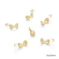 Terminali per perle a conchiglia in oro componenti di gioielli per braccialetto 5x10mm - Coprinodo a Forma di Conchiglia (183) / 5x10mm (20 Pezzi/Confezione) / rivestimento in oro 14k
