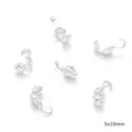 Terminali per Cordoncino a Fiore Argentati Perline a Schiaccia 5x10mm Accessorio DIY - Coprinodo a Forma di Fiore (185) / 5x10mm (20 Pezzi/Confezione) / Placcato Argento