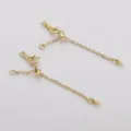 Catena di estensione per gioielli color oro 14K con chiusura a moschettino per bracciale - Stile Perla (221#) / Lunghezza Totale circa 6cm (1 Pezzo/Confezione) / rivestimento in oro 14k