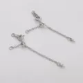 Catena di estensione per gioielli DIY argentata con anello a molla per bracciale - Stile Perla A (222#) / Lunghezza Totale circa 6cm (1 Pezzo/Confezione) / Platino