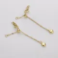 Catena di estensione per gioielli placcata in oro 14K con moschettone cuore accessorio - Stile Cuore / Lunghezza Totale circa 6cm (1 Pezzo/Confezione) / rivestimento in oro 14k