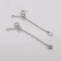 Catena di estensione argentata per gioielli DIY con chiusura a mosca e ciondolo a cuore. - Stile Cuore Piatto / Lunghezza Totale circa 6cm (1 Pezzo/Confezione) / Platino