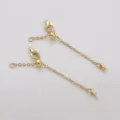 Catena di estensione per gioielli DIY dorata con moschettone e perla scorrevole variante. - Stile Perla (227#) / Lunghezza Totale circa 6cm (1 Pezzo/Confezione) / rivestimento in oro 14k