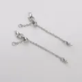 Catena di estensione scorrevole argentata con moschettone per bracciali fai da te. - Stile Perla (228#) / Lunghezza Totale circa 6cm (1 Pezzo/Confezione) / Platino