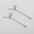 Catena di estensione per gioielli DIY argentata con chiusura a molla e perla scorrevole - Vestibilità regolare / Lunghezza Totale circa 6cm (1 Pezzo/Confezione) / Platino