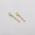 Set di chiusure a moschettione dorate e catenelle di estensione per gioielli fai da te - Catena di Estensione con Chiusura a Aragosta / Lunghezza Totale circa 2,8cm (1 Pezzo/Confezione) / rivestimento in oro 14k