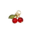 Glass cherry pendant red fruit charm handmade DIY bracelet necklace jewelry accessory component - 5 Pieces/Pack (18mm) / Red