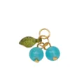 Glass cherry pendant blue bead gold rings charm jewelry accessory for DIY necklace bracelet 1pc - 5 Pieces/Pack (18mm) / Lake Blue