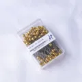 Épingles de couture dorées, 100 pcs épingles droites en acier inoxydable pour loisirs créatifs. - Diamètre de la Boule 4mm Longueur de l'Aiguille 38mm (100 Pièces) / Plaqué Or