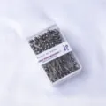 Boîte d'épingles de couturière métalliques, épingles en acier inoxydable pour couture. - Diamètre de la Boule 4mm Longueur de l'Aiguille 38mm (100 Pièces) / Noir Galvanisé