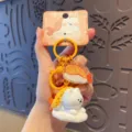 Cute cartoon dog sushi keychain, creative acrylic and metal bag pendant for daily use. - Westie Food Pendant (Tempura Shrimp) / OPP Bag