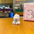 Beflocktes Einhorn Spielzeug süße Pony Figur Tischdekoration Auto Ornament rosa Geschenkbox - Farbige Box / Pony
