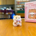 Flocked cat figurine cute pet desktop ornament mini toy gift for car office interior decor - Color Box / Orange Cat