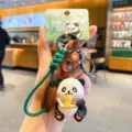 Süßer Sichuan Panda Schlüsselanhänger Cartoon Tier Tasche Anhänger Auto Dekoration Geschenk - Hot-Pot-Schüssel-Stil / 1 Stück/Packung