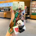 Süßer Panda Schlüsselanhänger mit Mahjong Stein kreative Tasche Charme Anhänger Geschenk - Mahjong Stil / 1 Stück