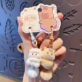 Süßer Sternzeichen Plüsch Schlüsselanhänger Beflocktes Tier Paar Rucksack Deko Geschenk - OPP-Beutel-Verpackung / Pony und Lamm
