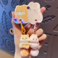 Plüsch Tier Paar Schlüsselanhänger süße Cartoon Tasche Anhänger Geschenk für Freunde! - OPP-Beutel-Verpackung / Hase und Hund