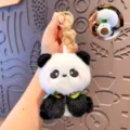 Cute plush panda keychain fluffy animal bag pendant backpack accessory for women and girls - OPP Bag / Plush Fruit Backpack Panda - Avocado Edition
