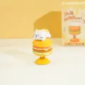 Cute cat burger bobblehead figurine, creative resin desktop ornament for car and office decor. - Burger Cat / Color Box Packaging