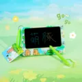 Green LCD writing tablet for kids with capybara, portable electronic drawing board with stylus. - Medium LCD Drawing Board Keychain / OPP Bag Packaging / Light Green