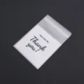 Clear self-adhesive packaging bags with thank you print for cookies and jewelry accessories. - 7x7+3cm (20 Pieces/Pack)