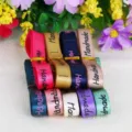 Ruban fait main de couleur mixte bricolage nœud pince à cheveux ruban satin ensemble - Rubans style « Handmade » assortis 10 mm, 9 couleurs x 1 yard/couleur
