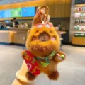 Cute capybara plush keychain with surfboard and sunglasses, soft backpack charm for gifts. - OPP Bag Packaging / Capybara