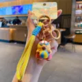 Cute capybara keychain with beach ball design, cartoon animal pendant for bags and keys. - Water Polo Capybara / OPP Bag Packaging