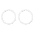 White spray painted flat split key rings for DIY crafts, bag charms, and handmade accessories. - 2 Pieces/Pack / White