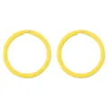 Yellow flat split key rings, colorful spray-painted DIY keychain hardware metal accessories. - 2 Pieces/Pack / Yellow