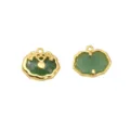 Gold alloy green imitation jade lock charms DIY bracelet necklace jewelry making accessories - 17# Dark Green Auspicious Cloud