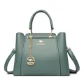 Luxe dames PU lederen handtas, elegante schoudertas shopper tas met handvat en stijl. - Lichtgroen
