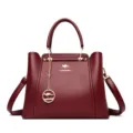Designer luxe zachte PU lederen handtas wijnrood schouder crossbody tas voor dames - Bordeauxrood